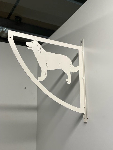Laser-Cut Hanging Basket Bracket manufactured by Techrail Decorative steel wall bracket manufactured for a garden hanging basket.